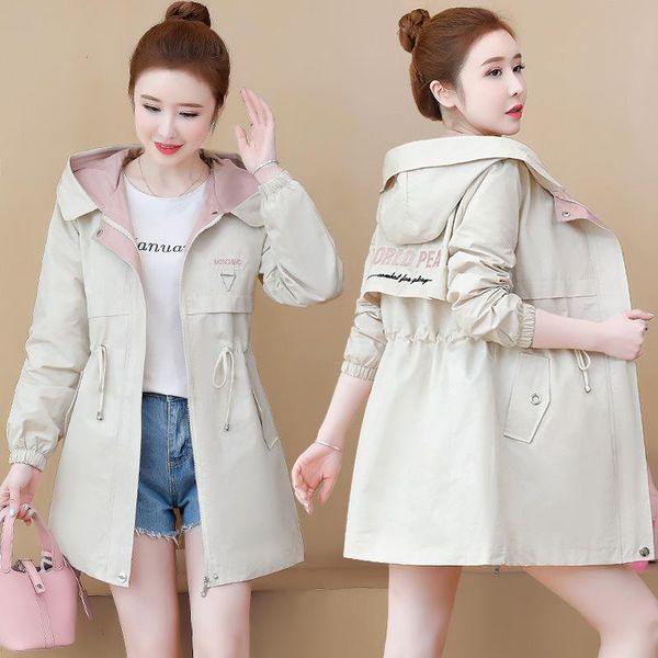 women's trench coats small windbreaker 2021 mid long korean autumn fashion casual student spring and coat, Tan;black
women's trench coats small windbreaker 2021 mid long korean autumn fashion casual student spring and coat, Tan;black