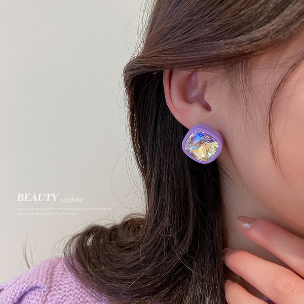 silver needle korea changchun flower basket purple diamond square stud earrings fashion personality elegant simple stud eardrop wom, Golden
silver needle korea changchun flower basket purple diamond square stud earrings fashion personality elegant simple stud eardrop wom, Golden