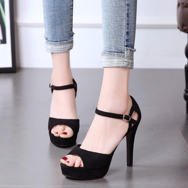 summer women's open toe sandals ankel buckle straps ladies elegant flock woman thin heels female shoes z0040, Black
summer women's open toe sandals ankel buckle straps ladies elegant flock woman thin heels female shoes z0040, Black
