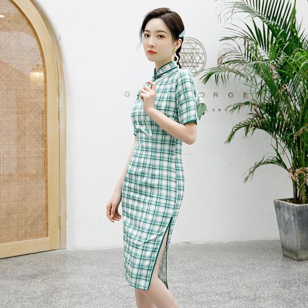 ethnic clothing green plaid qipao short-sleeve mandarin collar chinese cheongsam stage show high-split dress for women plus size 3xl 4xl, Red
ethnic clothing green plaid qipao short-sleeve mandarin collar chinese cheongsam stage show high-split dress for women plus size 3xl 4xl, Red