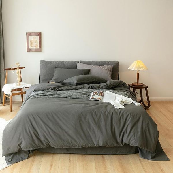 bedding sets washed cotton duvet cover set yarn dyed plain solid color gray soft summer with zipper ties bed sheet pillow shams
bedding sets washed cotton duvet cover set yarn dyed plain solid color gray soft summer with zipper ties bed sheet pillow shams
