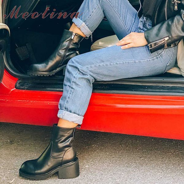 meotina ankle boots women genuine leather platform high heel ankle boots zip thick heels short boots female shoes autumn winter 210608, Black
meotina ankle boots women genuine leather platform high heel ankle boots zip thick heels short boots female shoes autumn winter 210608, Black