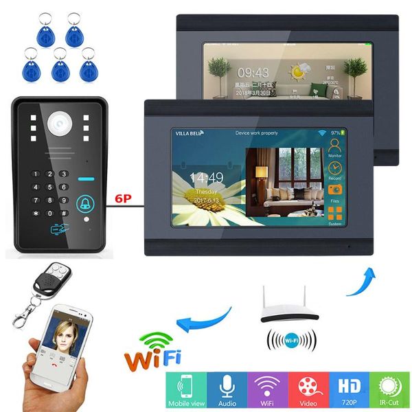 7" wired/wireless wifi rfid password video door phone doorbell intercom entry system 1000tvl wired camera support remote app phones
7" wired/wireless wifi rfid password video door phone doorbell intercom entry system 1000tvl wired camera support remote app phones