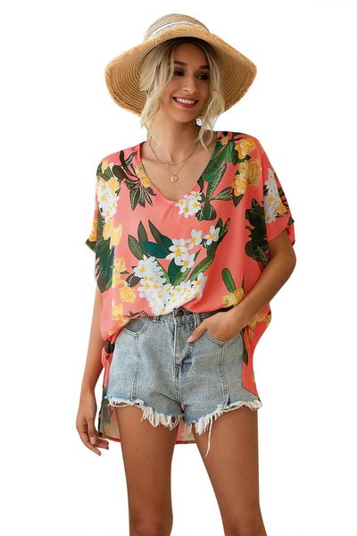 women's blouses & shirts women summer style beach blouse v-neck printed chiffon shirt 2021 female fashion half sleeve splice casual to, White
women's blouses & shirts women summer style beach blouse v-neck printed chiffon shirt 2021 female fashion half sleeve splice casual to, White