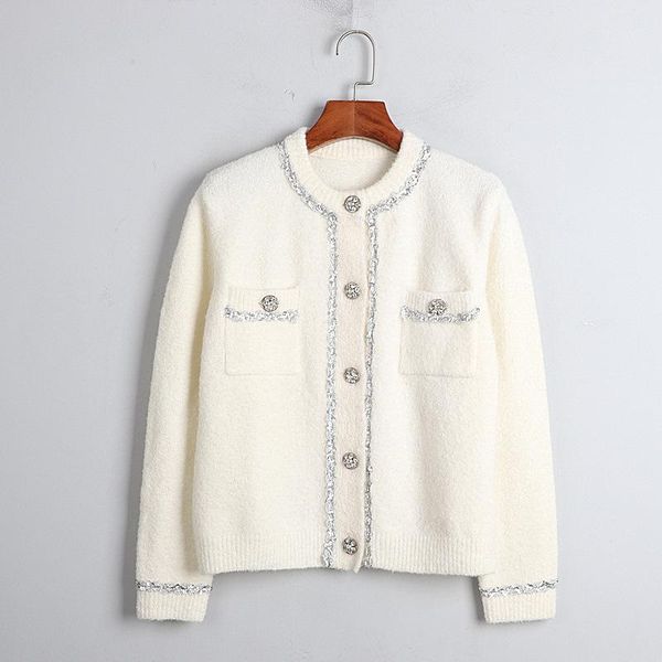 women's knits & tees autumn elegant retro sequins bling lines pockets good quanlity cardigan women sweater knitted pull femme jersey mu, White
women's knits & tees autumn elegant retro sequins bling lines pockets good quanlity cardigan women sweater knitted pull femme jersey mu, White