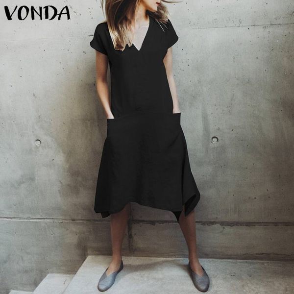 dresses women dress irregular hem cotton dresses 2021 vonda summer v neck short sleeve pockets casual loose plus size vestidos, Black;gray
dresses women dress irregular hem cotton dresses 2021 vonda summer v neck short sleeve pockets casual loose plus size vestidos, Black;gray