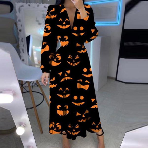 casual dresses women's autumn halloween print long dress low-cut long-sleeved vintage harajuku v-neck vestidos, Black;gray
casual dresses women's autumn halloween print long dress low-cut long-sleeved vintage harajuku v-neck vestidos, Black;gray