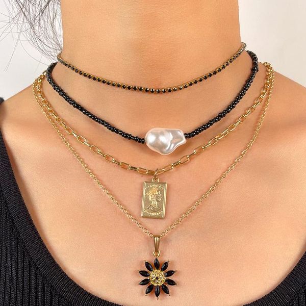 chains bohemia black crystal seed beaded choker multi-layer cross sunflower charms golden long clavicle chain necklaces women jewellery, Silver
chains bohemia black crystal seed beaded choker multi-layer cross sunflower charms golden long clavicle chain necklaces women jewellery, Silver