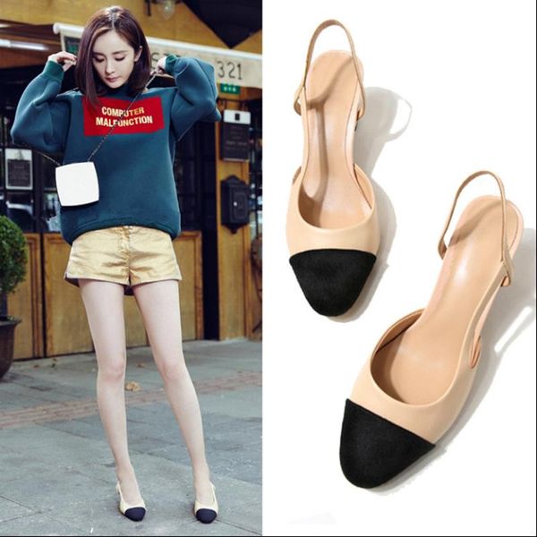 big size fashion color matching thick heel sandals spring and summer high heels, Black
big size fashion color matching thick heel sandals spring and summer high heels, Black