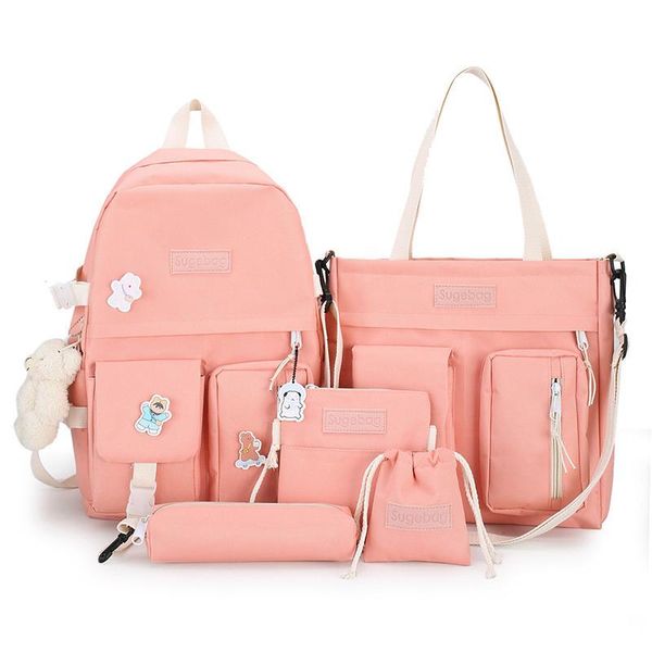 school bags 6pcs/set backpack for girls canvas cute book bag women handbag female shoulder set
school bags 6pcs/set backpack for girls canvas cute book bag women handbag female shoulder set