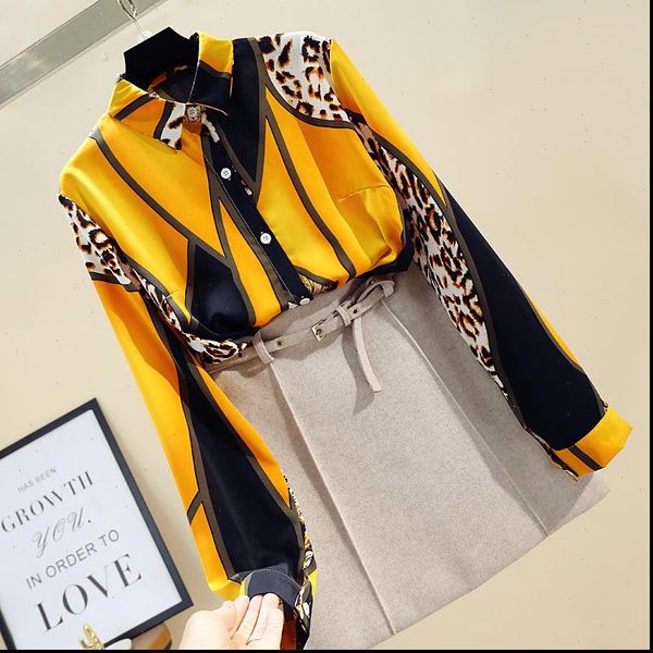 spring autumn contrast color womens shirts loose wild leopard long sleeve chiffon tide blouses gd229, White
spring autumn contrast color womens shirts loose wild leopard long sleeve chiffon tide blouses gd229, White