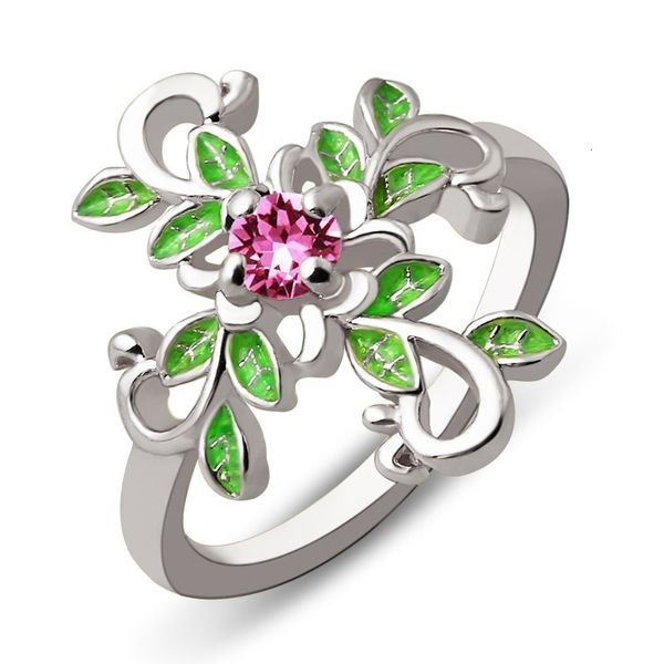 sui bao jewelry gutta percha leaf around the branch personality ring female, Silver 
sui bao jewelry gutta percha leaf around the branch personality ring female, Silver
