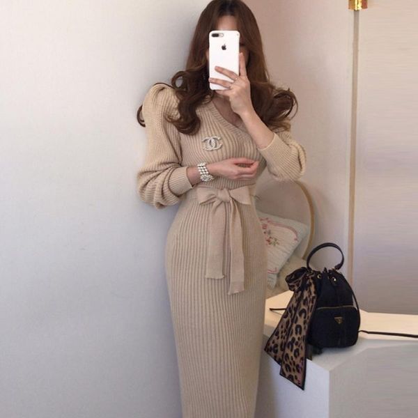casual dresses women sweater knit dress 2021 korean one-piece elegant bag hip knitted pullover midi, Black;gray
casual dresses women sweater knit dress 2021 korean one-piece elegant bag hip knitted pullover midi, Black;gray