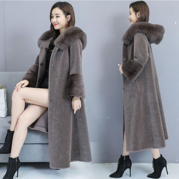 women's fur & faux women long coat winter fashion with furtrim hood single breasted wide-waisted warm jacket, Black
women's fur & faux women long coat winter fashion with furtrim hood single breasted wide-waisted warm jacket, Black