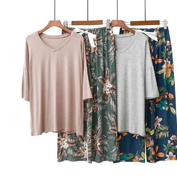 women's sleepwear spring summer ladies elegant soft loose household pajamas set ins style v-neck floral pants 2pcs large casua, Black;red
women's sleepwear spring summer ladies elegant soft loose household pajamas set ins style v-neck floral pants 2pcs large casua, Black;red