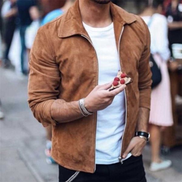 autumn fashion suede coats for men solid turn-down collar zipper winter casual long sleeve slim jackets 211126, Black;brown
autumn fashion suede coats for men solid turn-down collar zipper winter casual long sleeve slim jackets 211126, Black;brown