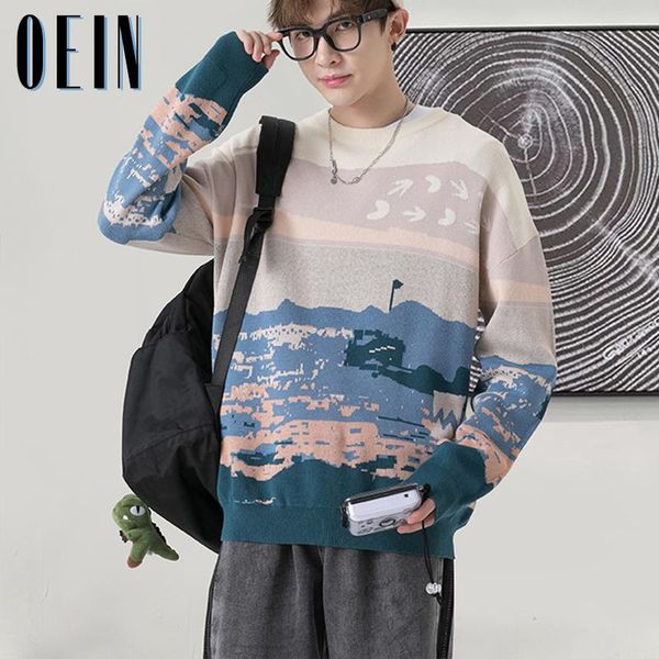 men's sweaters oein men fashion hip hop sweater 2021 autumn casual loose knitted pullover winter streetwear couple top, White;black
men's sweaters oein men fashion hip hop sweater 2021 autumn casual loose knitted pullover winter streetwear couple top, White;black