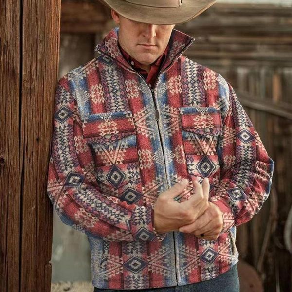 men's jackets vintage pattern printed woolen coats for men winter warm long sleeve turn-down collar mens 2021 fashion casual outerwear, Black;brown
men's jackets vintage pattern printed woolen coats for men winter warm long sleeve turn-down collar mens 2021 fashion casual outerwear, Black;brown