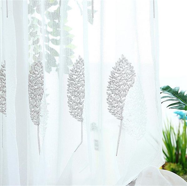 curtain & drapes white sheer curtains for living room bedroom gray leaves embroidered tulle finished window treatments decorations panel
curtain & drapes white sheer curtains for living room bedroom gray leaves embroidered tulle finished window treatments decorations panel