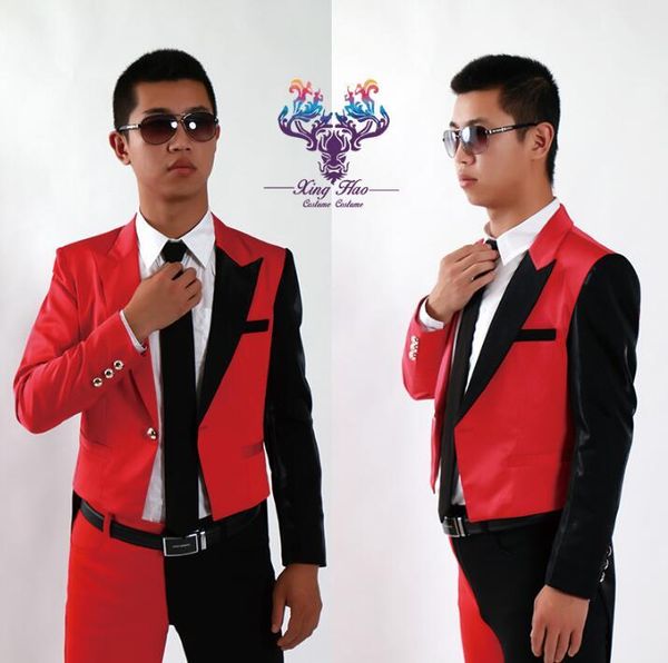 men's suits & blazers men patchwork tuxedo designs stage costumes for singers blazer dance clothes jacket star style dress punk black r, White;black
men's suits & blazers men patchwork tuxedo designs stage costumes for singers blazer dance clothes jacket star style dress punk black r, White;black