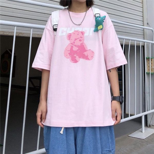 summer korean ins harajuku bear men and women letter print kawaii cartoon casual oversized streetwear clothing cute vintage, White;black
summer korean ins harajuku bear men and women letter print kawaii cartoon casual oversized streetwear clothing cute vintage, White;black