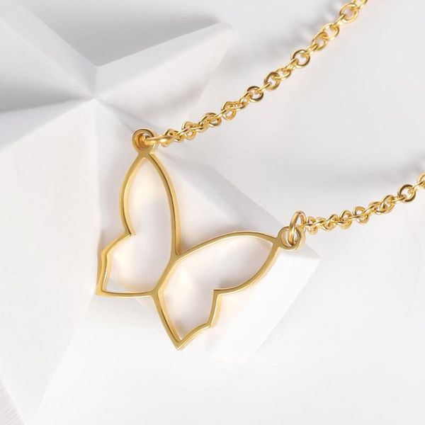pendant necklaces women neck chain simple hollow butterfly choker necklace fashion minimalism gold stainless stee girlfriend jewelry gift, Silver
pendant necklaces women neck chain simple hollow butterfly choker necklace fashion minimalism gold stainless stee girlfriend jewelry gift, Silver