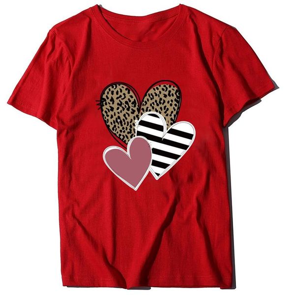 women's t-shirt valentine's day leopard stripe love heart print round neck short sleeve top, White
women's t-shirt valentine's day leopard stripe love heart print round neck short sleeve top, White