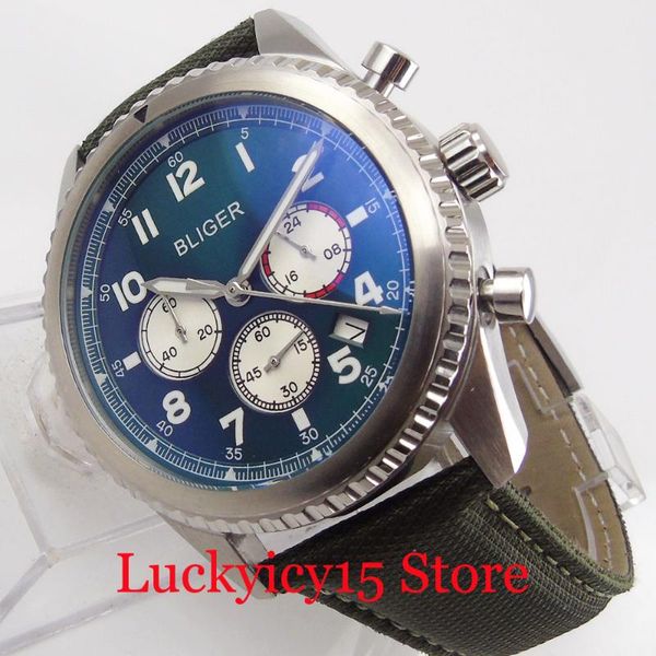 wristwatches bliger quartz green men watch chronograph date function leather band 45mm round case, Slivery;brown
wristwatches bliger quartz green men watch chronograph date function leather band 45mm round case, Slivery;brown