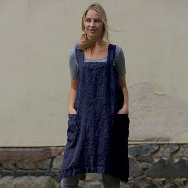 casual dresses ladies housework wrap pinafore loose plain pocket women cross back apron, Black;gray
casual dresses ladies housework wrap pinafore loose plain pocket women cross back apron, Black;gray