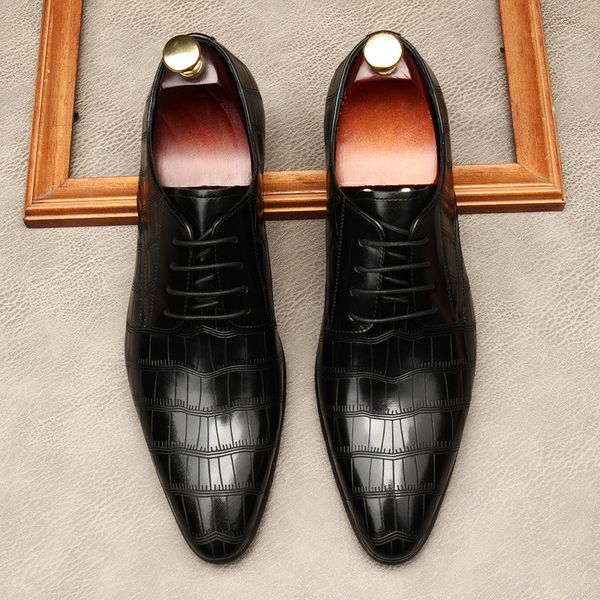 Italian Men Dress Shoes Genuine Calf Leather Black Business Office Pointed Toe Lace-Up Brogue Oxford Wedding Shoes For Men
Italian Men Dress Shoes Genuine Calf Leather Black Business Office Pointed Toe Lace-Up Brogue Oxford Wedding Shoes For Men