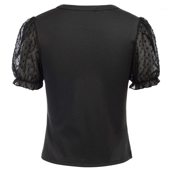 women's blouses & shirts summer women see-through chiffon sleeves patchwork polkad buttons leisure young lady blouse short v-neck top, White
women's blouses & shirts summer women see-through chiffon sleeves patchwork polkad buttons leisure young lady blouse short v-neck top, White