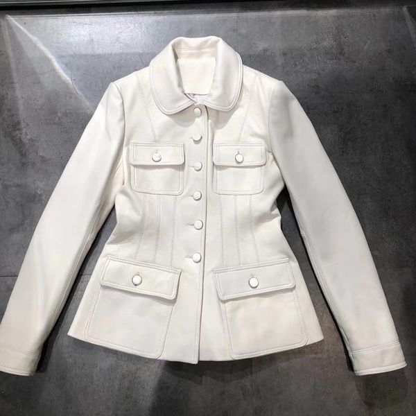 women's leather & faux 2021 autumn coming ladies real blazer natural lambskin jacket, Black
women's leather & faux 2021 autumn coming ladies real blazer natural lambskin jacket, Black