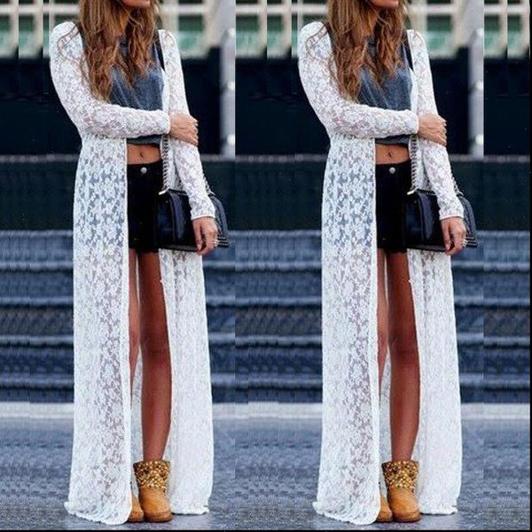 women dress sheer lace cover up summer cardigan beach long lady robe femme ropa mujer elegant, Black;gray
women dress sheer lace cover up summer cardigan beach long lady robe femme ropa mujer elegant, Black;gray