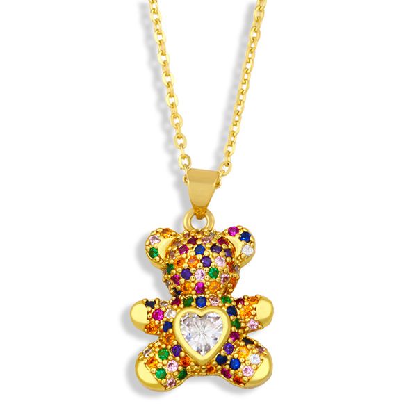 fashion charm love bear necklace simple pendant ins net red set color zircon sweater chain jewelry, Silver
fashion charm love bear necklace simple pendant ins net red set color zircon sweater chain jewelry, Silver