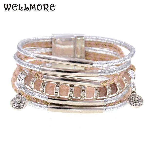 charm bracelets wellmore women leather 6mm natural stone beaded for fashion jewelry wholesale drop, Golden;silver
charm bracelets wellmore women leather 6mm natural stone beaded for fashion jewelry wholesale drop, Golden;silver