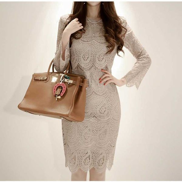 long sleeve o-neck bodycon hollow out lace dress spring women's fashion party elegant clothes vestidos 210529, Black;gray
long sleeve o-neck bodycon hollow out lace dress spring women's fashion party elegant clothes vestidos 210529, Black;gray