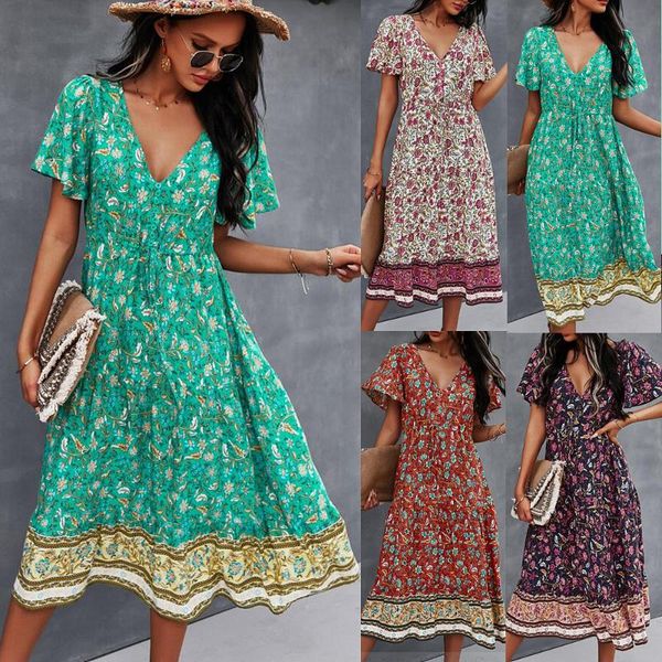 casual dresses design xun printed dress 2021 spring and summer v-neck short-sleeved bohemian style, Black;gray
casual dresses design xun printed dress 2021 spring and summer v-neck short-sleeved bohemian style, Black;gray