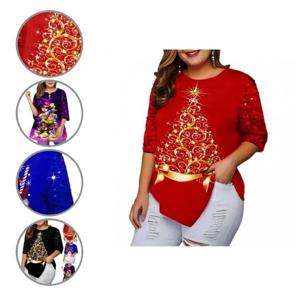 women's blouses & shirts hip length xmas printed tunic lady blouse autumn super soft splicing, White
women's blouses & shirts hip length xmas printed tunic lady blouse autumn super soft splicing, White