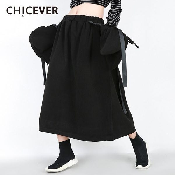 skirts chicever 2021 autumn winter women's skirt female elastic high waist bandage ribbons black a line fashion casual clothes
skirts chicever 2021 autumn winter women's skirt female elastic high waist bandage ribbons black a line fashion casual clothes