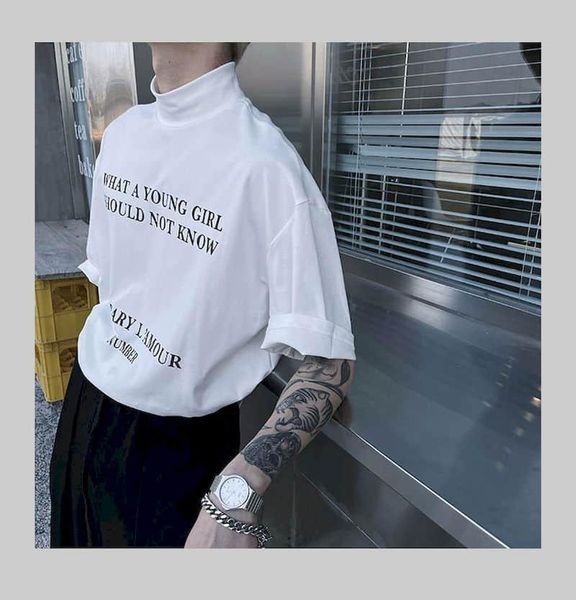 women's t-shirt short-sleeved oversized tshirt women t shirt men korean loose half-high collar english print vintage harajuku, White
women's t-shirt short-sleeved oversized tshirt women t shirt men korean loose half-high collar english print vintage harajuku, White