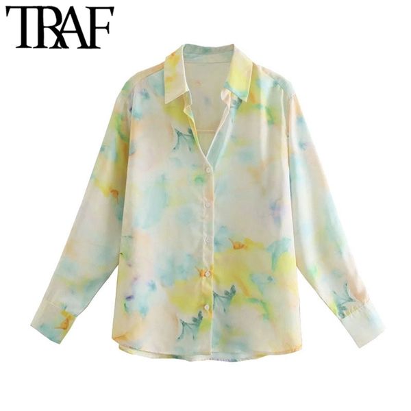 women fashion tie-dye print soft touch blouses vintage long sleeve button-up female shirts blusas chic 210507, White
women fashion tie-dye print soft touch blouses vintage long sleeve button-up female shirts blusas chic 210507, White