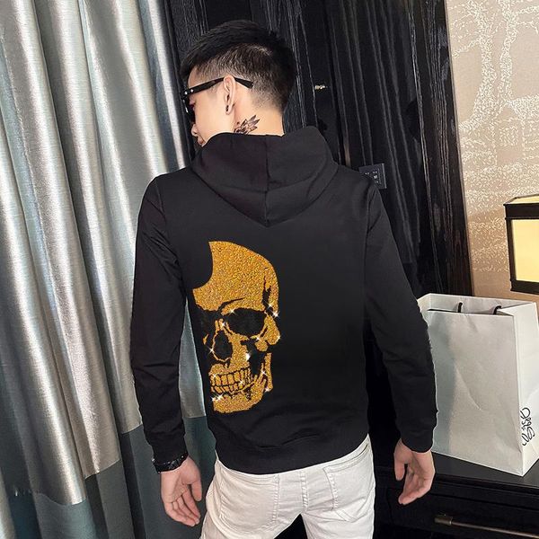 men's hoodies & sweatshirts brand warm thick sweatshirt loose characteristic personality skull pullover rhinestone luxury winter hoodie, Black
men's hoodies & sweatshirts brand warm thick sweatshirt loose characteristic personality skull pullover rhinestone luxury winter hoodie, Black