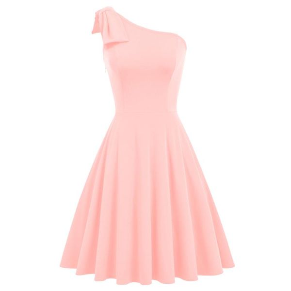 dress women's decorated one shoulder flared a-line no lining casual dresses, Black;gray 
dress women's decorated one shoulder flared a-line no lining casual dresses, Black;gray