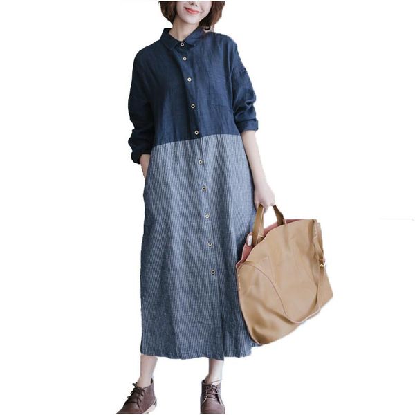 casual dresses harajuku women cotton linen dress kimono tunic long sleeve 2021 spring plus size striped shirt vintage robe chemise, Black;gray
casual dresses harajuku women cotton linen dress kimono tunic long sleeve 2021 spring plus size striped shirt vintage robe chemise, Black;gray