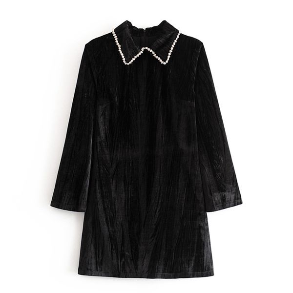 chic embroidery turn down collar dresses women fashion vintage black velvet dress elegant ladies long sleeve mini 210531, Black;gray
chic embroidery turn down collar dresses women fashion vintage black velvet dress elegant ladies long sleeve mini 210531, Black;gray