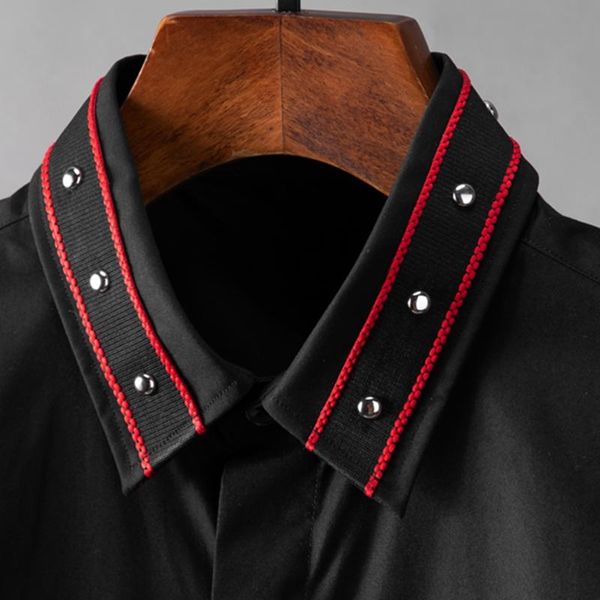 men's casual shirts minglu spring and autumn male shrits long sleeve contrast color webbing man slim fit mens dress shirt, White;black
men's casual shirts minglu spring and autumn male shrits long sleeve contrast color webbing man slim fit mens dress shirt, White;black