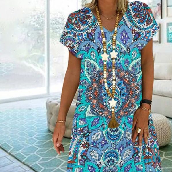 women vintage dress summer loose v neck print short sleeve knee midi kobieta sukienka casual dresses vestidos mujer verano, Black;gray
women vintage dress summer loose v neck print short sleeve knee midi kobieta sukienka casual dresses vestidos mujer verano, Black;gray