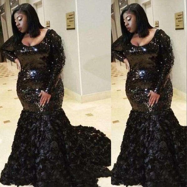 2021 black sequins lace mermaid evening dresses wear scoop neck with hand made flowers floral sequined long sleeves plus size prom gowns rob, Black;red
2021 black sequins lace mermaid evening dresses wear scoop neck with hand made flowers floral sequined long sleeves plus size prom gowns rob, Black;red