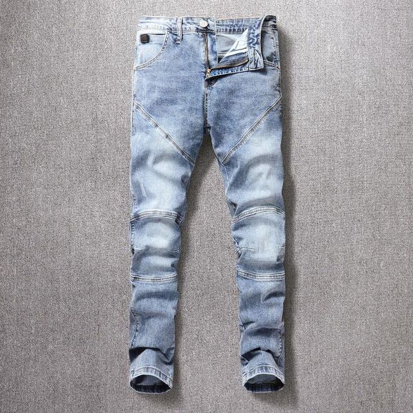 men's jeans korean style fashion men retro light blue spliced designer elastic biker streetwear hip hop denim punk pants
men's jeans korean style fashion men retro light blue spliced designer elastic biker streetwear hip hop denim punk pants