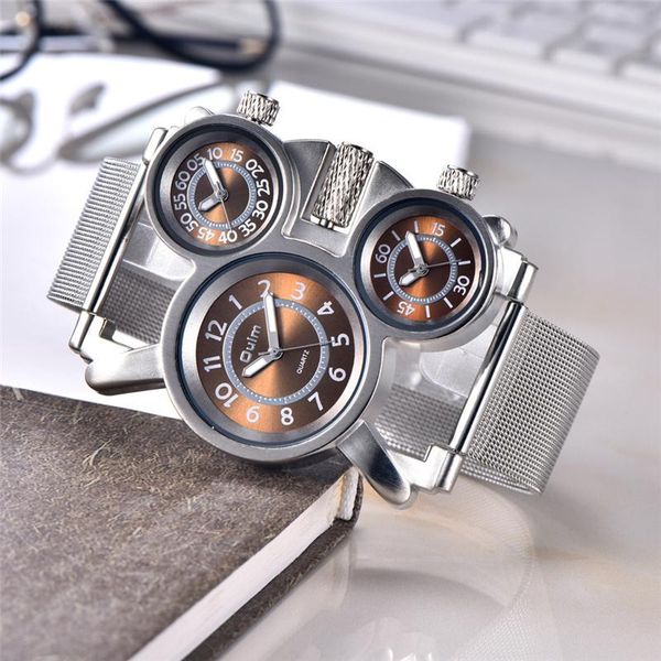 wristwatches sport watch men quartz analog clock 3 time zone sub-dials design big case oversize fashion black wrist watches relogio, Slivery;brown
wristwatches sport watch men quartz analog clock 3 time zone sub-dials design big case oversize fashion black wrist watches relogio, Slivery;brown